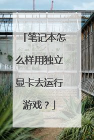 笔记本怎么样用独立显卡去运行游戏?