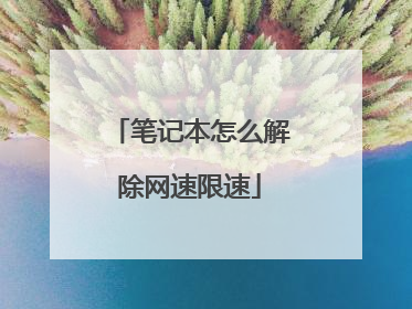 笔记本怎么解除网速限速