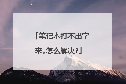 笔记本打不出字来,怎么解决?