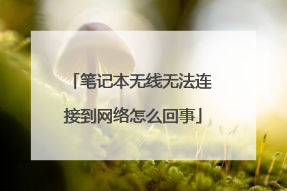 笔记本无线无法连接到网络怎么回事
