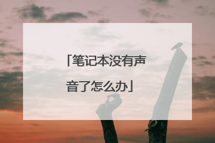 笔记本没有声音了怎么办