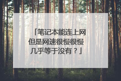 笔记本能连上网但是网速很慢很慢几乎等于没有?