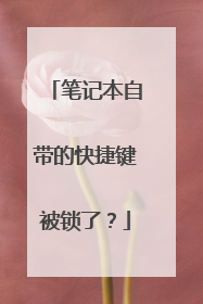 笔记本自带的快捷键被锁了？
