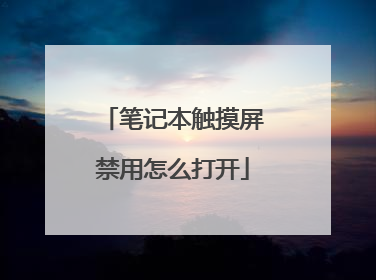 笔记本触摸屏禁用怎么打开