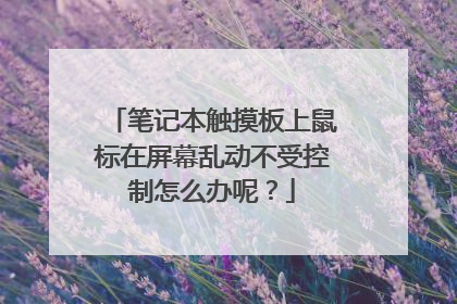 笔记本触摸板上鼠标在屏幕乱动不受控制怎么办呢？