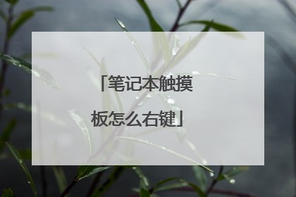 笔记本触摸板怎么右键