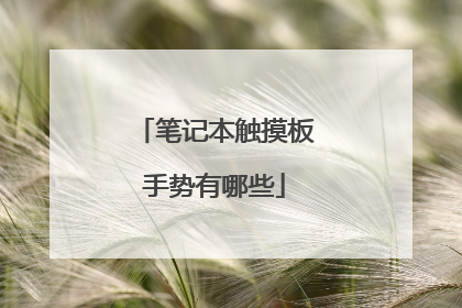 笔记本触摸板手势有哪些