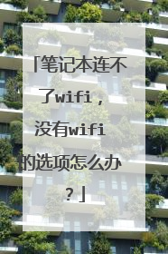 笔记本连不了wifi,没有wifi的选项怎么办?