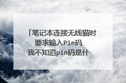 笔记本连接无线猫时 要求输入Pin码 我不知道pin码是什么 在哪里可以看到