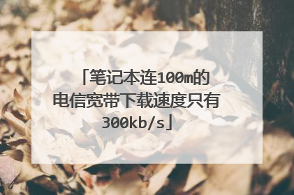 笔记本连100m的电信宽带下载速度只有300kb/s