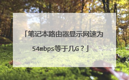 笔记本路由器显示网速为54mbps等于几G?