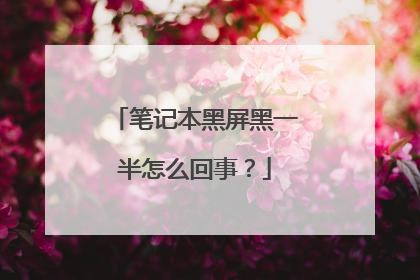 笔记本黑屏黑一半怎么回事?