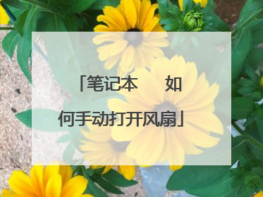 笔记本 如何手动打开风扇