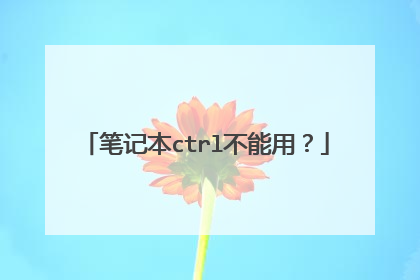 笔记本ctrl不能用？