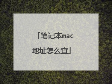 笔记本mac地址怎么查