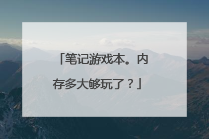 笔记游戏本。内存多大够玩了？