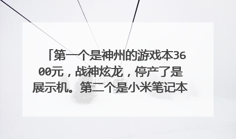 第一个是神州的游戏本3600元,战神炫龙,停产了是展示机。第二个是小米笔记本512g固态3620元?