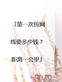 第一次拉网线要多少钱？距离一公里