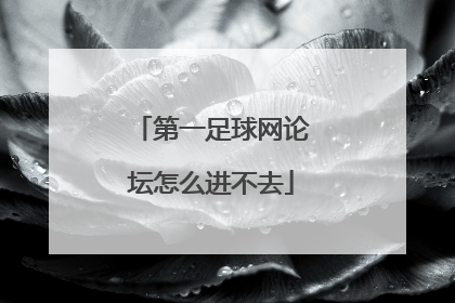 第一足球网论坛怎么进不去