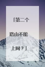 第二个路由不能上网?