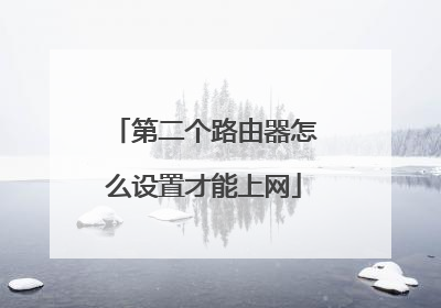 第二个路由器怎么设置才能上网