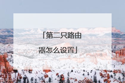第二只路由器怎么设置