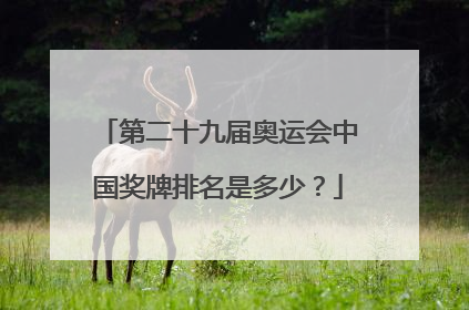 第二十九届奥运会中国奖牌排名是多少?