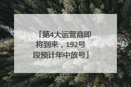 第4大运营商即将到来,192号段预计年中放号
