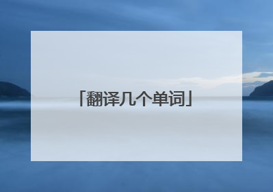 翻译几个单词