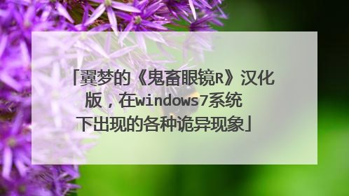 翼梦的《鬼畜眼镜R》汉化版，在windows7系统下出现的各种诡异现象