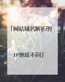 网站域名解析的IP地址不同