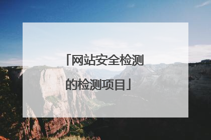 网站安全检测的检测项目