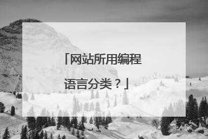 网站所用编程语言分类？