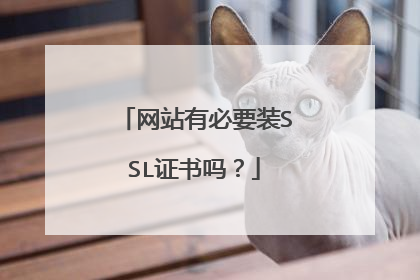 网站有必要装SSL证书吗?