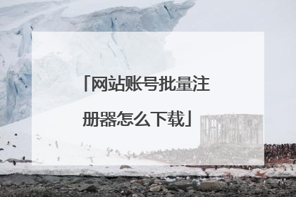 网站账号批量注册器怎么下载