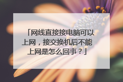 网线直接接电脑可以上网,接交换机后不能上网是怎么回事?