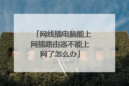 网线插电脑能上网插路由器不能上网了怎么办