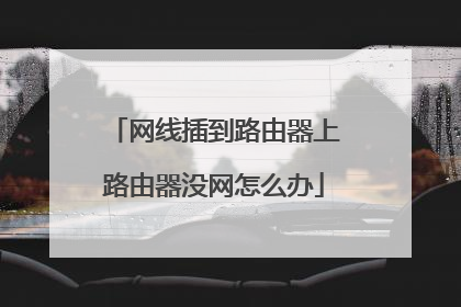 网线插到路由器上路由器没网怎么办