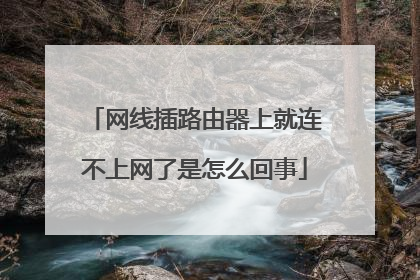 网线插路由器上就连不上网了是怎么回事