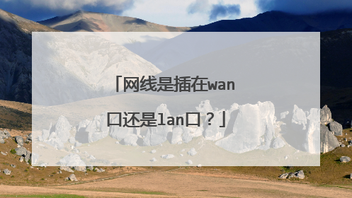 网线是插在wan口还是lan口？