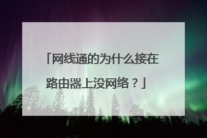 网线通的为什么接在路由器上没网络？