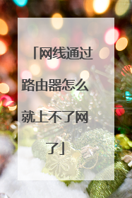 网线通过路由器怎么就上不了网了