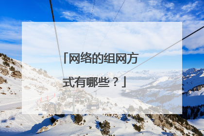 网络的组网方式有哪些？