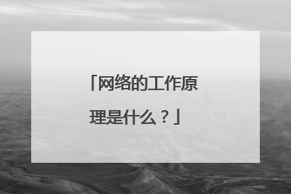 网络的工作原理是什么？