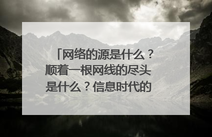 网络的源是什么？顺着一根网线的尽头是什么？信息时代的信息到底在哪里？