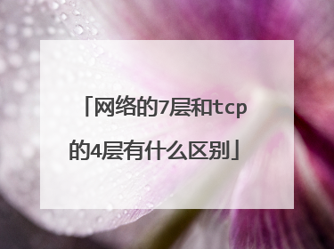 网络的7层和tcp的4层有什么区别