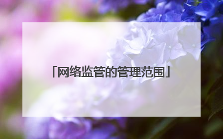 网络监管的管理范围