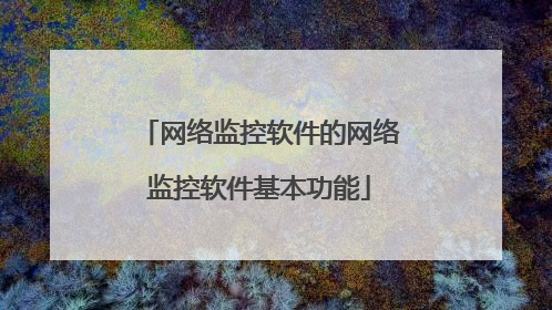 网络监控软件的网络监控软件基本功能
