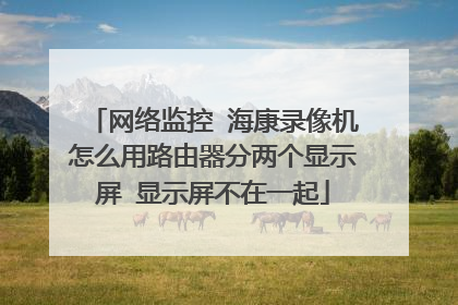 网络监控 海康录像机怎么用路由器分两个显示屏 显示屏不在一起