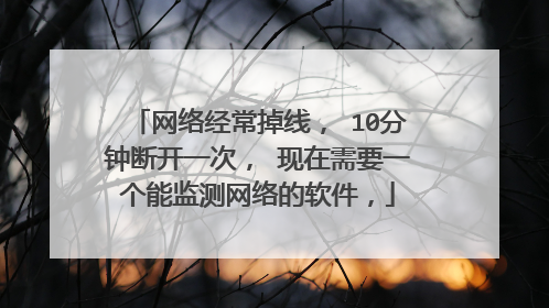 网络经常掉线, 10分钟断开一次, 现在需要一个能监测网络的软件,
